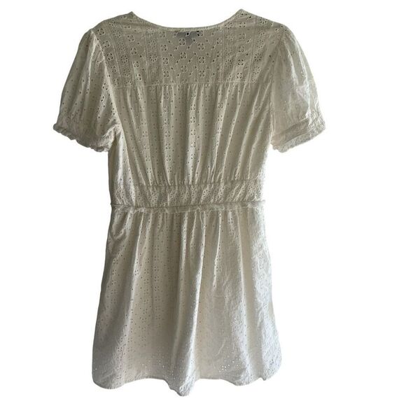 J Crew White Eyelet Lace Summer Short Sleeve Dress Women’s Size 2 XS Bride Beach - Picture 5 of 5
